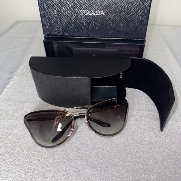 Prada Women\'s Gold and Black Sunglasses main image 6